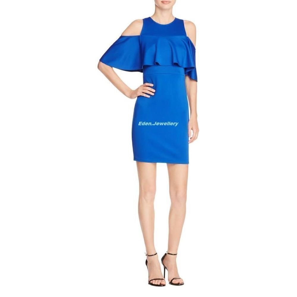 AQUA Scuba
Ruffle Cold
Shoulder Dress